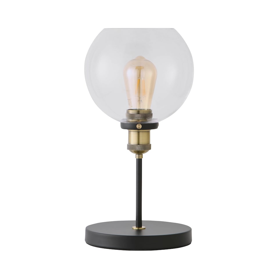 image 1 of ValueLights Sheridan Industrial Black Table Lamp | Clear