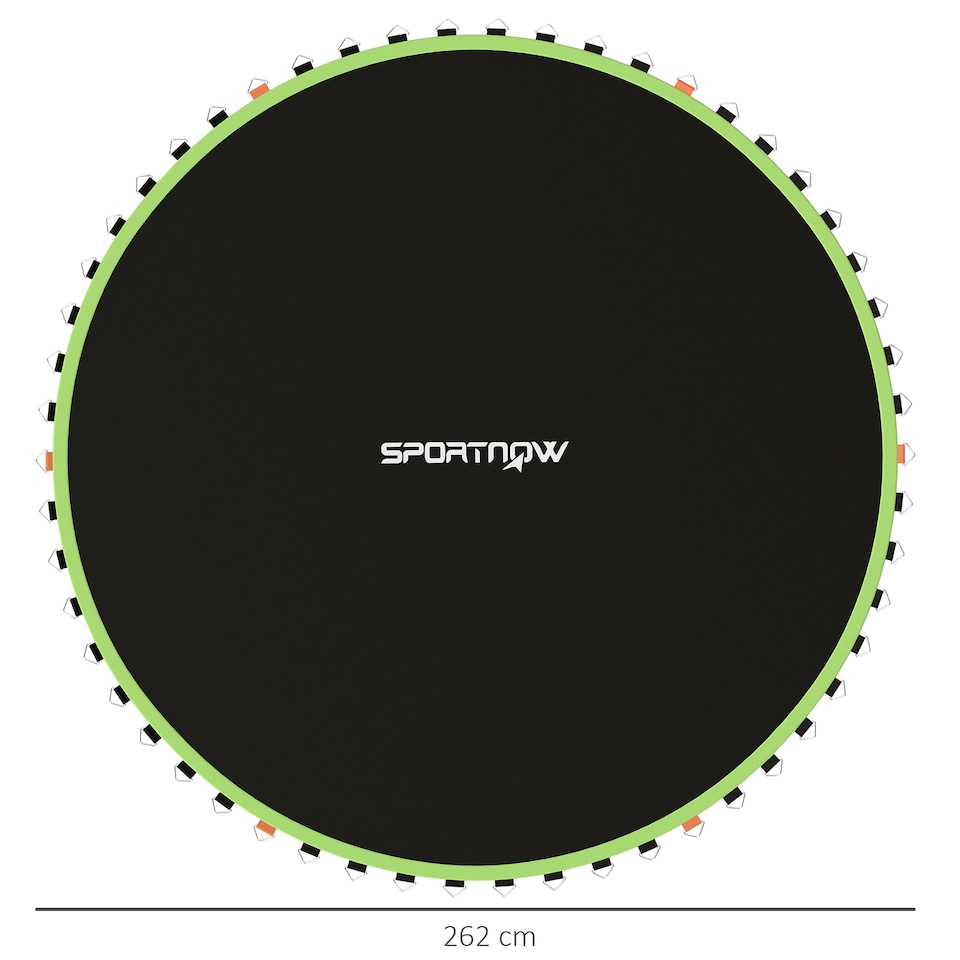 image 1 of SPORTNOW Trampoline Replacement Mat with Eight Rows of Stitching, Spring Pull Tool, 54 V-Hooks, for 10ft Trampoline, Using 14cm Springs, Trampoline Jumping Mat, Green | Green