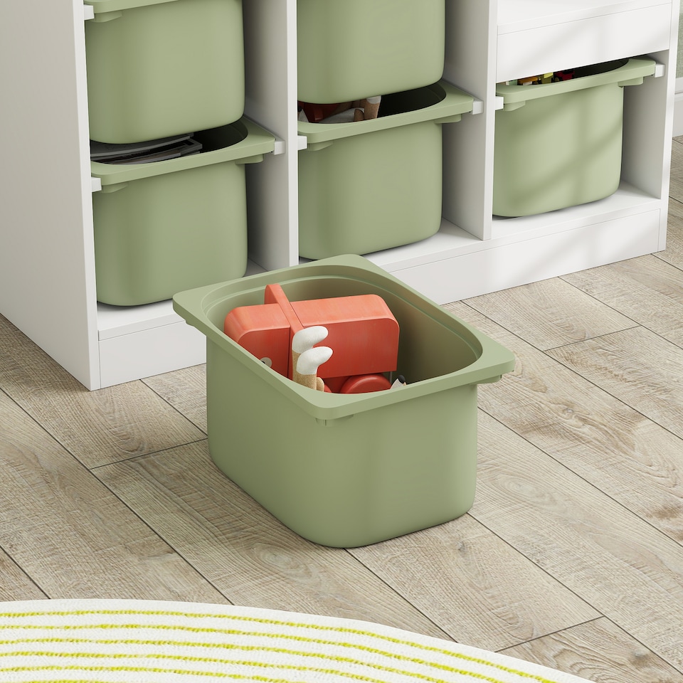 image 1 of AIYAPLAY Kids Toy Storage Unit with Removable Bins, for 3-8 Years, Green