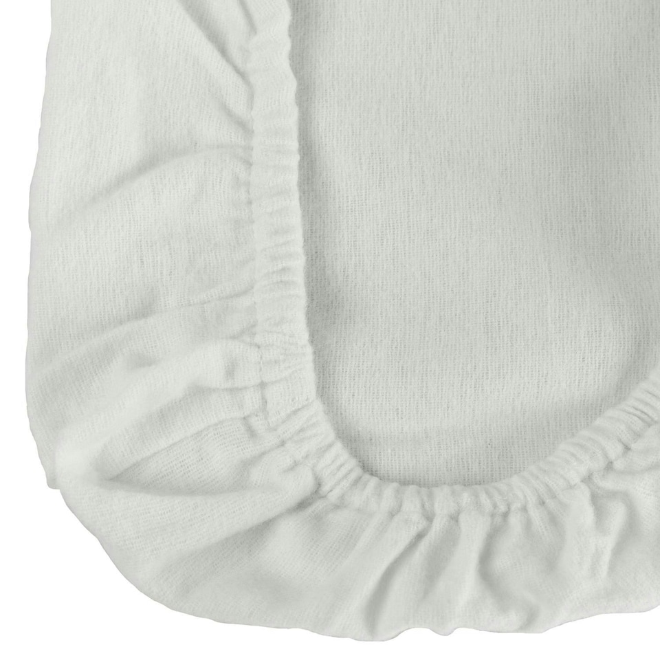 image 1 of Homescapes White Brushed Cotton Fitted Cot Sheet Pair, 70 x 140 cm | White