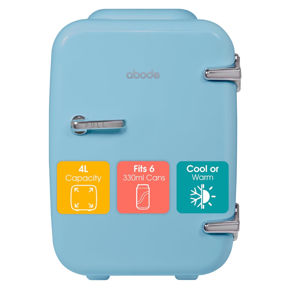 image 1 of Abode Retro 4L Mini Cooler and Warmer Blue A4CLR201BL