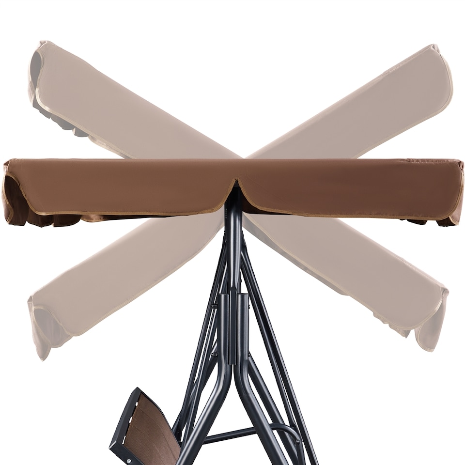 image 1 of Yaheetech 3-Seat Outdoor Patio Swing Chair-Dark Brown | Brown | Dark Brown | 170 cm L × 109 cm W × 153 cm H | 1