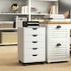 image 6 of HOMCOM Mobile Vertical Filing Cabinet with 5 Drawers for Home Office, White 