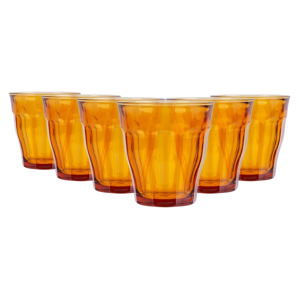 image 1 of Duralex Picardie Glass Tumblers - 250ml - Amber - Pack of 6