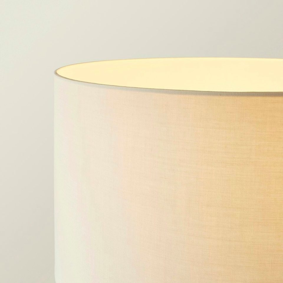 image 1 of ValueLights Hiru Black 3 Tier Shelf Floor Lamp Natural Shade Cream