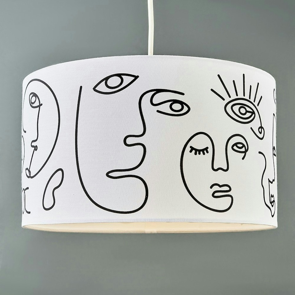 image 1 of ValueLights Modern White Artistic Portrait Ceiling Pendant Light Shade