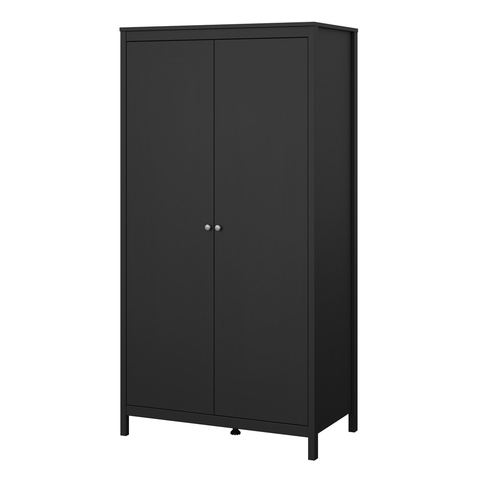 image 1 of Madrid Wardrobe with 2 Doors in Matt Black