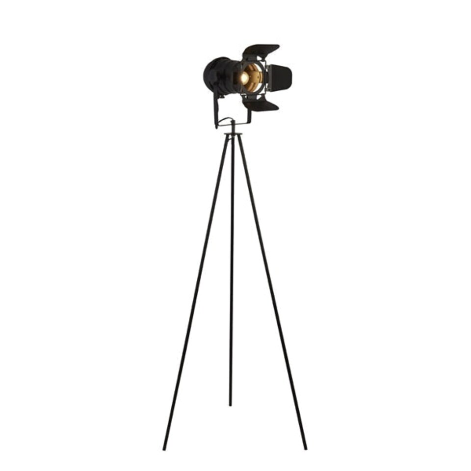 image 1 of Spectre Black Spotlight Tripod Floor Lamp