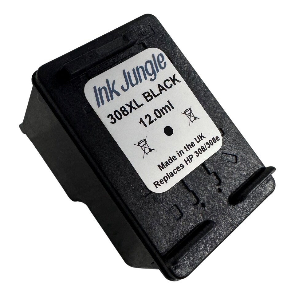 Ink Jungle 308XL Black Refilled Ink Cartridge - Replaces HP 308 / 308XL Black