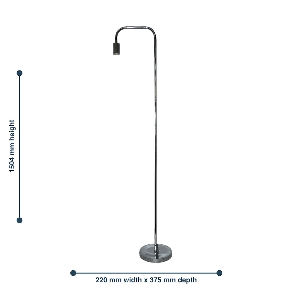 image 1 of Leroy - Chrome 151cm Exposed Bulb Floor Lamp | Chrome | Small | 1