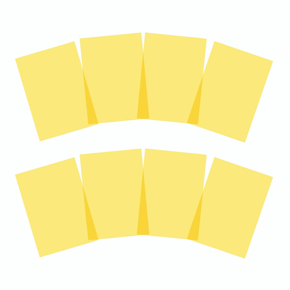 image 1 of Pack of 8 A4 Plain Yellow Dyslexia Overlay Reading Sheets  - PET Material, Rounded Corners | Yellow | Yellow