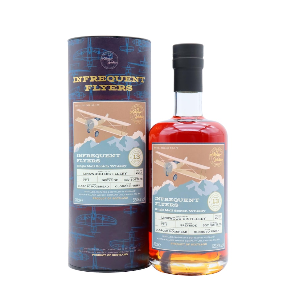 image 1 of Linkwood 13 Year Old 2012 cask 7117 - Infrequent Flyers Alistair Walker | Clear | Linkwood - Infrequent Flyers Single Cask #7117 - 2012 13 year old Whisky 70cl 55.8% ABV | 1