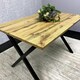 image 4 of Wooden Dining Table With Metal Legs for Dining, Work, or Study Brown