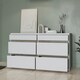 image 2 of FURNICOMP Avery 6 Drawer (3+3) Matt White and Oak Wide Chest of Drawers