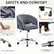 image 4 of Yaheetech Swivel Home Office Chair with Tufted Barrel Back Grey | Dark Grey
