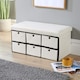 image 1 of Folding Ottoman Storage Bench 6 Drawer Compact Space-Saving Furniture | Cream