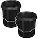 image 3 of 10 x Strong Heavy Duty 25L Black Multi-Purpose Plastic Storage Buckets With Lid & Handle