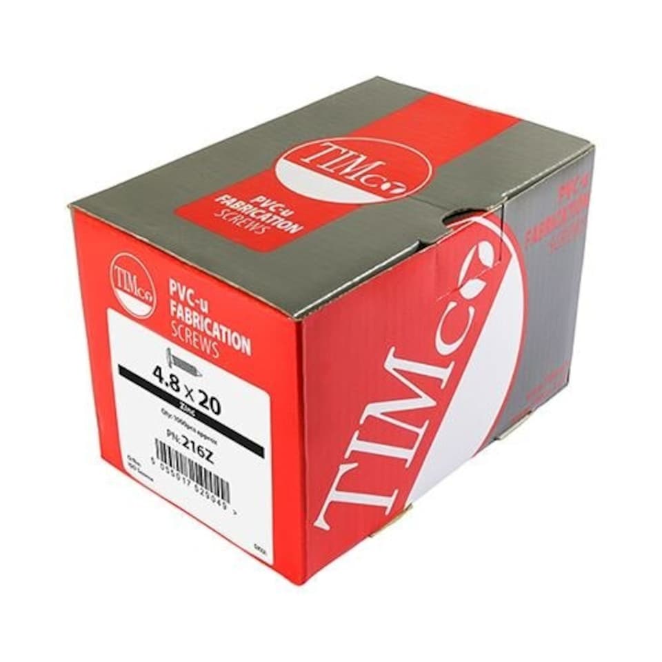 image 1 of Timco - Window Fabrication Screws - Friction Stay - Shallow Pan with Serrations - PH - Single Thread - Gimlet Point - Zinc (Size 4.8 x 20 - 1000 Pieces)