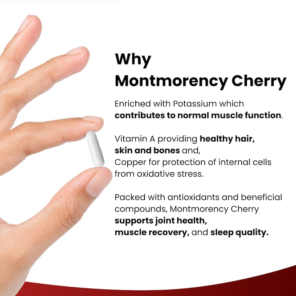 image 1 of Montmorency Cherry Capsules - Sleep & Relaxation Support - Vegan 120 Capsules