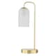 image 2 of Set of 2 Victoria - Satin Brass Touch Lamps with Frosted Glass Shades Bronze | White
