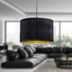 image 7 of Set of 2 Sundance - Black Pleated 30cm Lamp Shades with Gold Inner | Black | Black velvet with gold cardboard inner detail | 2