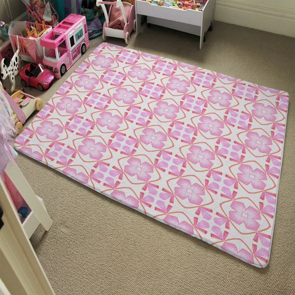 image 1 of Pink sublime boho chic summer design (Rug) Pink | XL: 160x230cm