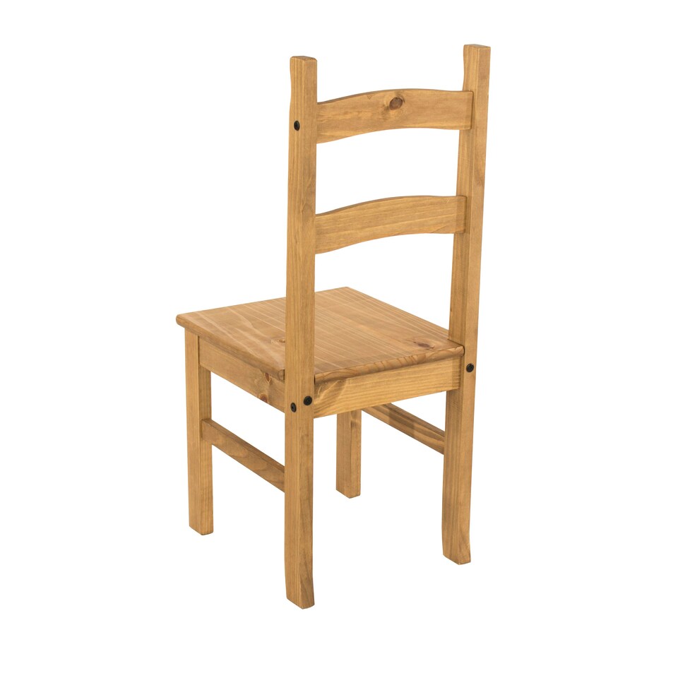 image 1 of Core Products Pair of Corona Solid Pine Chairs H100cm x W41.5cm x D48cm Brown