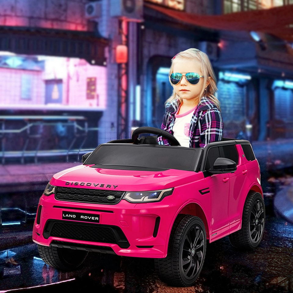image 1 of AIYAPLAY Licensed Land Rover, Kids Electric Car w/ Remote, Music, Pink