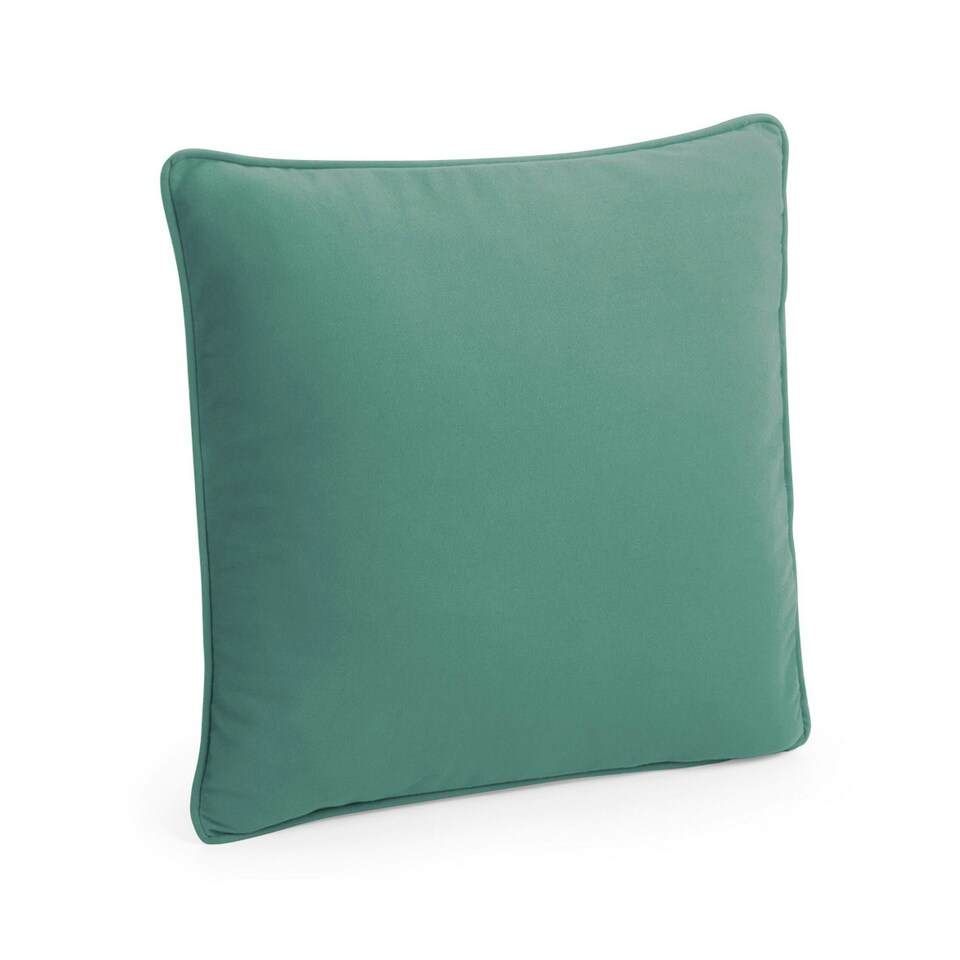 image 1 of Westford Mill Fairtrade Cotton Piped Cushion Cover - Natural/Sage Green - 40cm x 40cm x 18cm