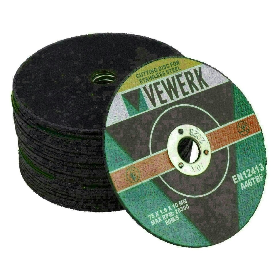 image 1 of 3" 75mm Stainless Steel Cutting Grinding Discs for Air Cut Off Tool 1.6mm 200 Pack
