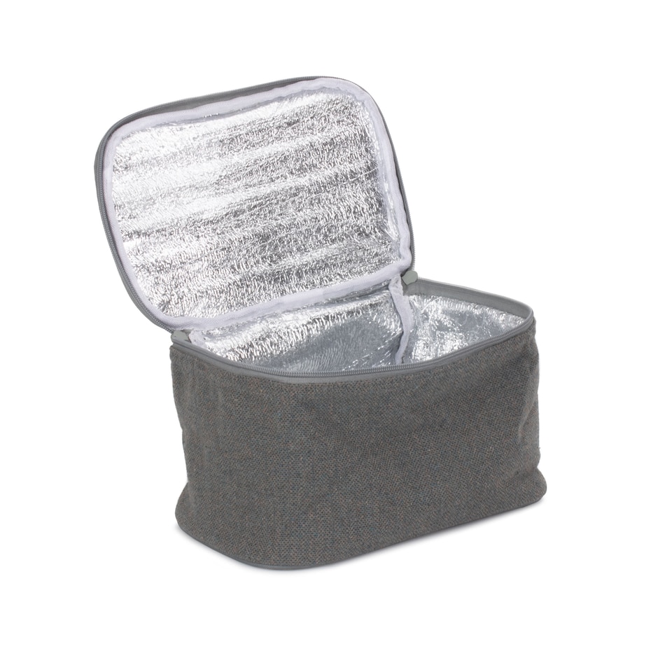 image 1 of Grey Tweed Cooler Picnic Bag