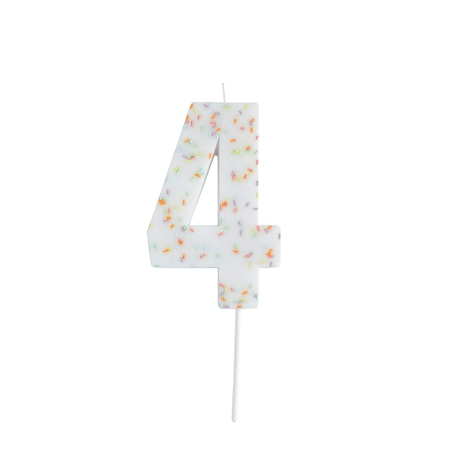 image 1 of Giant Sprinkle Number '4' Celebration Candle