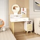 image 1 of HOMCOM Dressing Table with Mirror, Vanity Table with Adjustable LED Lights, Makeup Desk with 5 Drawers and 5 Shelves, White