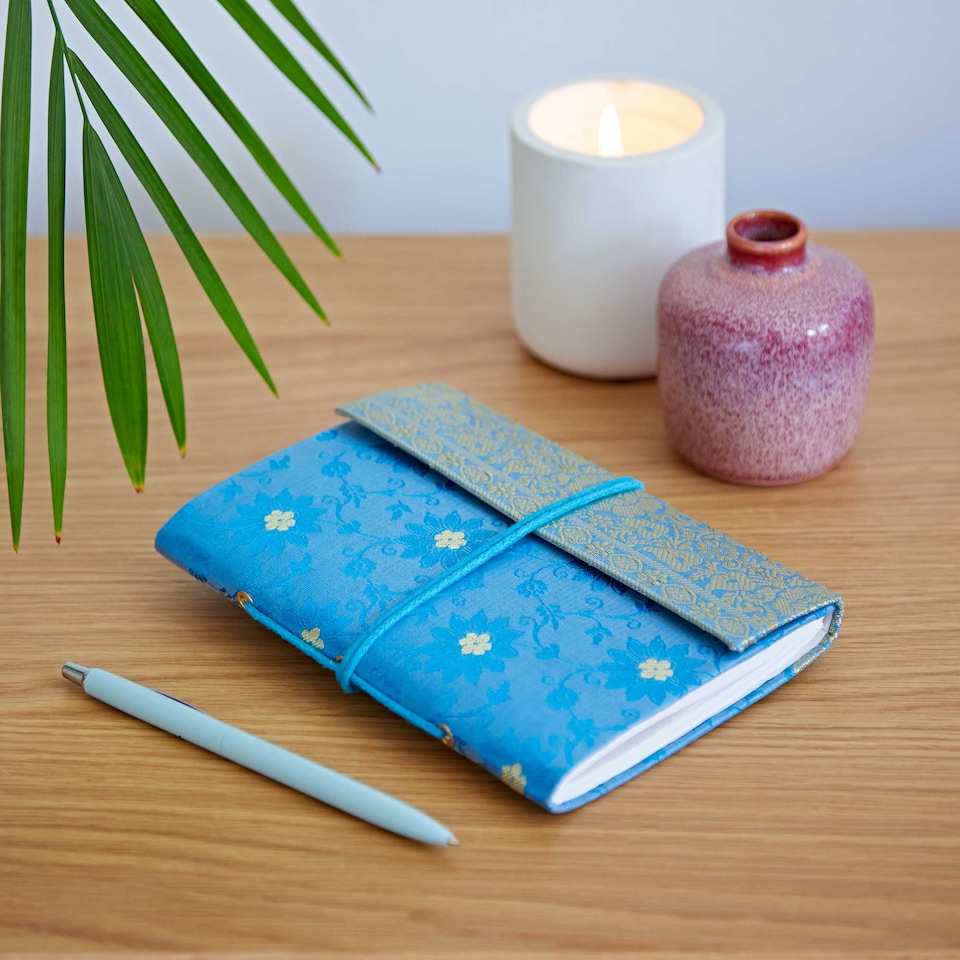 image 1 of Medium Sari Fabric Notebook