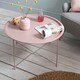 image 6 of Bjarni Coffee Table Metal Side Table in Blush Pink Black