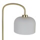 image 3 of Victoria - Satin Brass Floor Lamp with Frosted Glass Shade | Bronze | White | Small | 1