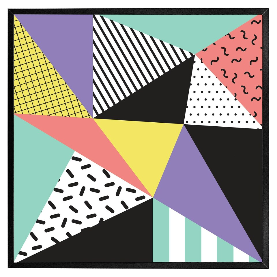 image 1 of Retro themed geometrics (Picture Frame) Grey | XS