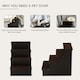 image 8 of PawHut 4 Step Wooden Dog Steps Pet Stairs Cat Ladder for Bed Couch, Dark Brown