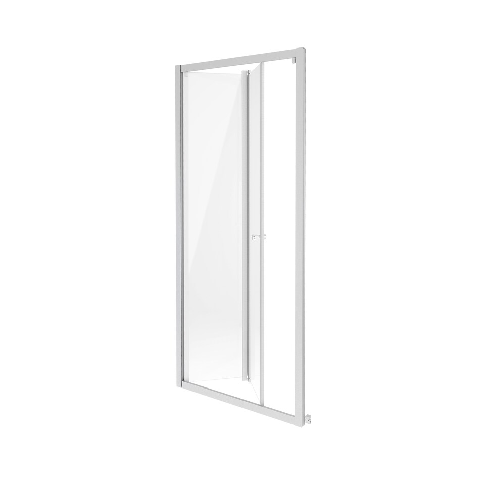 image 1 of 900x700mm Bifold Shower Door Enclosure with Stone Resin Shower Tray Toughened Safety Glass Screen