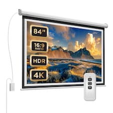 84" Electric Motorised Projector Screen with Remote & Wall Mount