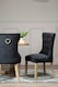 image 5 of Black Buttoned Dining Chair,Button Tufted Accent Chair,Upholstered Seat With Wooden Legs,Decorative Chair | Black
