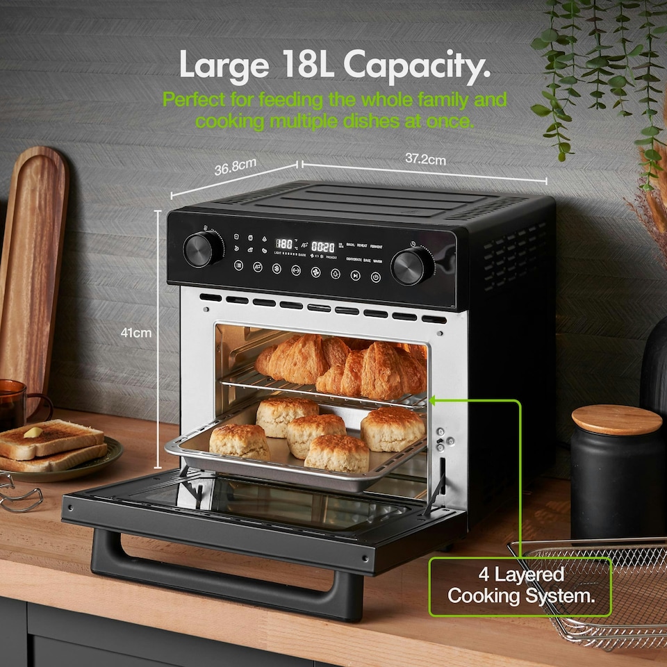 image 1 of Air Fryer Oven 18L with Rotisserie Digital Countertop 1500W