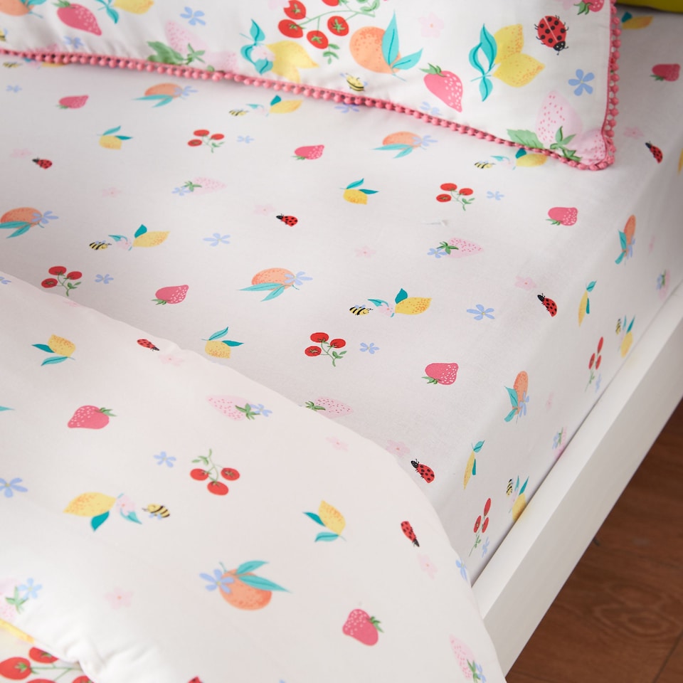 image 1 of Catherine Lansfield Fruity Friends Fitted Sheet | Multi | Bright | Double