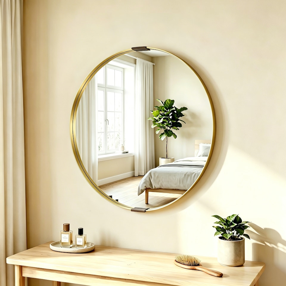 image 1 of HOMCOM Wall Mirror 61 cm, Wall Mounted Bathroom Mirror