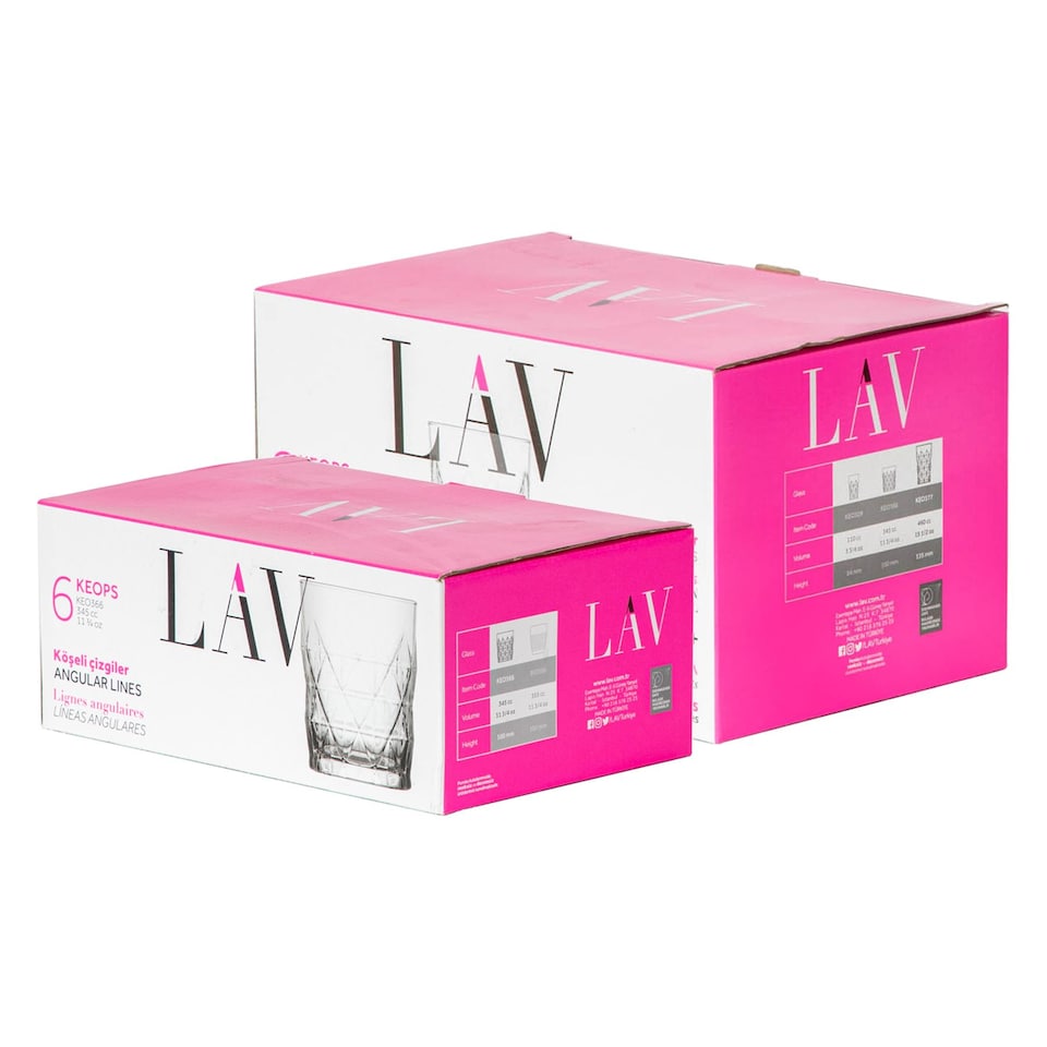 image 1 of LAV 12 Piece Keops Glassware Set - Clear | Clear | Clear