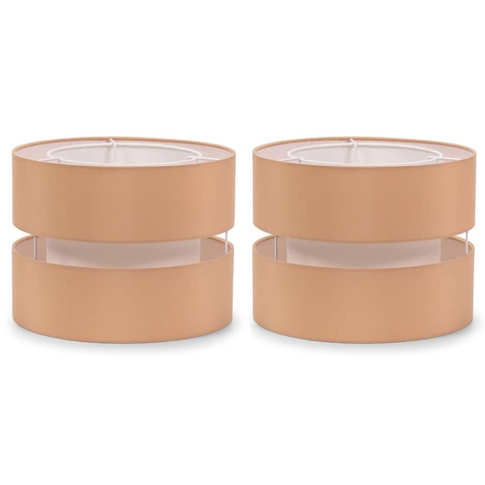 image 1 of ValueLights Sophia Pair of Small Sand 2 Tier Ceiling Light Shades | Yellow