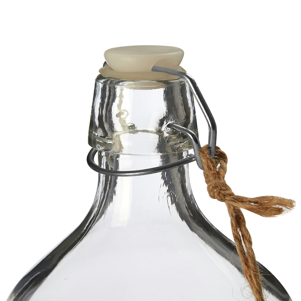 image 1 of Interiors by Premier Crystal Storage Bottle With Pine Wood Lid, Personalized Clear Glassware, Transparent Drinking Bottle