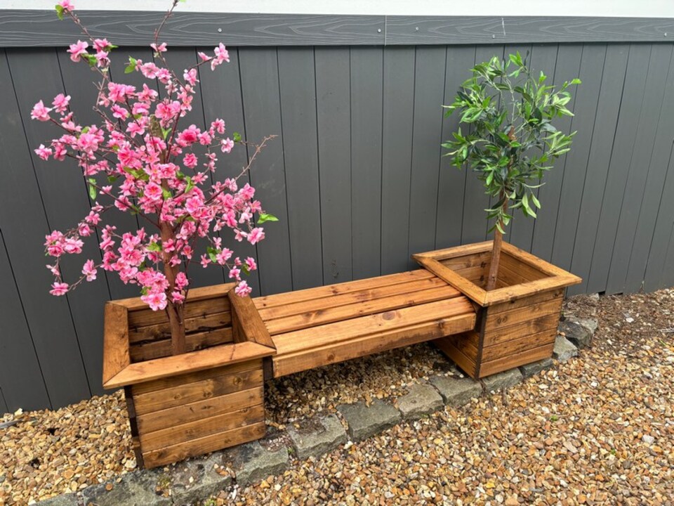 image 1 of Knights Single Planter Bench - Timber - L47.5 x W125 x H40 cm | Brown