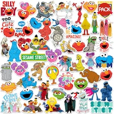 Sesame Street Deluxe Assorted Designs Stickers (Pack of 50) - Multicoloured - One Size
