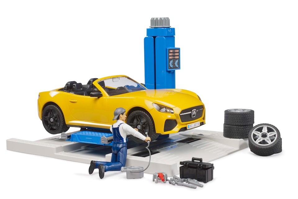 image 1 of Bruder bworld Car Service Centre BRUDER Roadster Detailed Vehicle & Playset Model